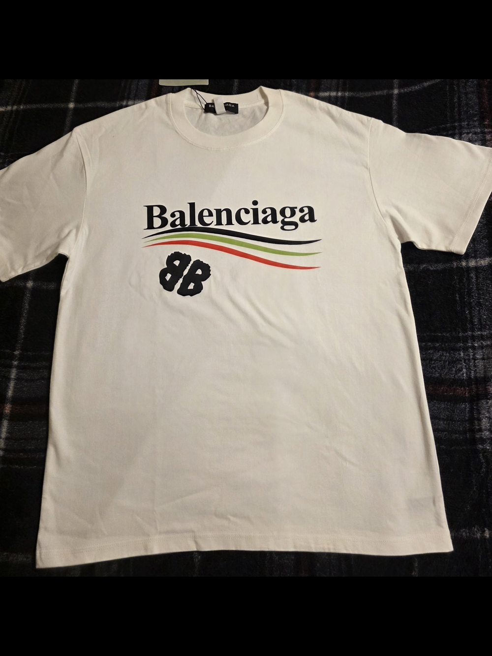 Balenciaga White Graphic Logo Short-Sleeve T-Shirt
